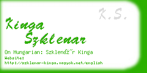 kinga szklenar business card